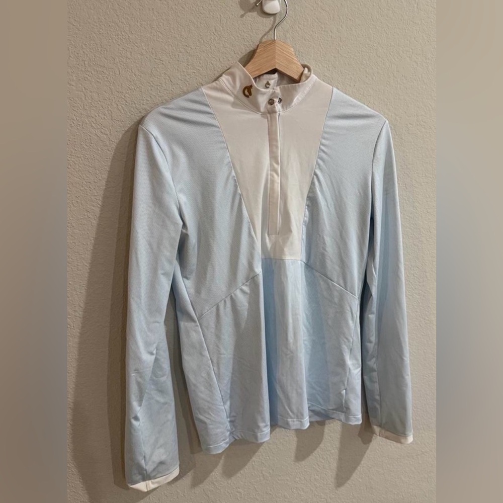 Criniere Light Blue and White Long Sleeve Show shirt